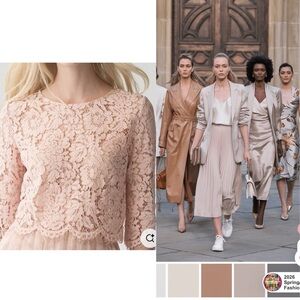 Jenny Yoo Collection Kinley Lace NWT topper in Cameo blush Pink delicate size M